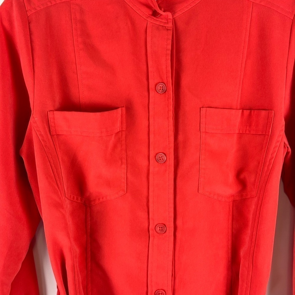 Women's Double Pocketed Long Sleeve Belted Dress - Picture 2 of 8